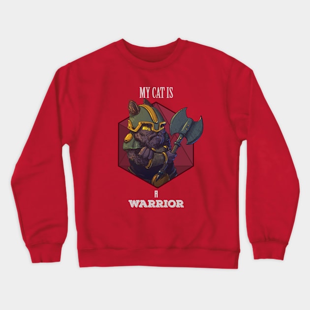 RPG Cat Warrior Crewneck Sweatshirt by Carlos CD